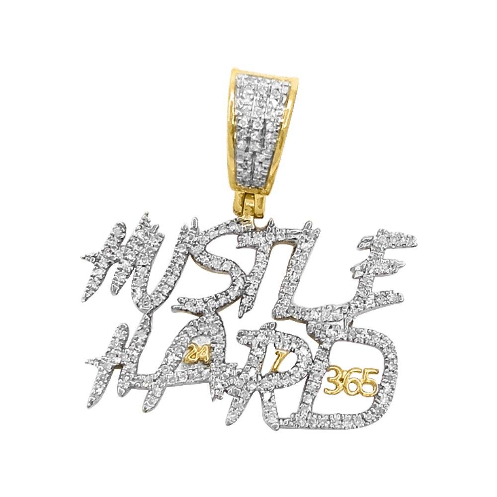 Hustle Hard 365 Diamond Pendant .78cttw 10K Yellow or White Gold 10K Yellow Gold HipHopBling